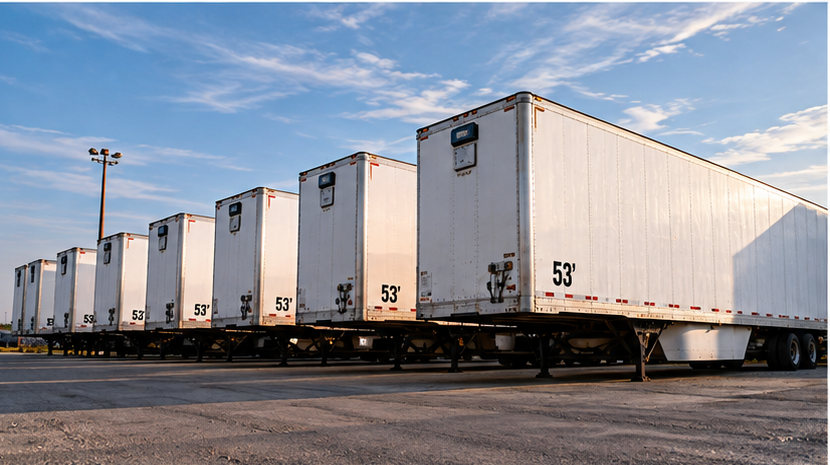 Cajas secas de 53 pies resguardadas en yarda