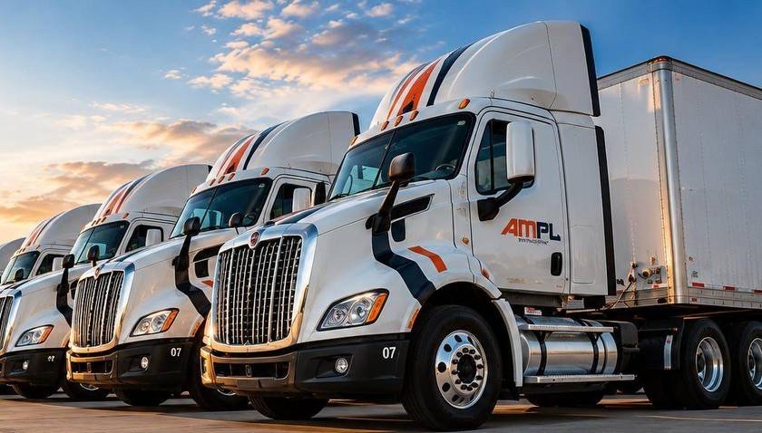 Flota de tractocamiones AMPL para transporte y logística